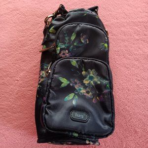 Lug Huggie Crossbody Bottle Holder in Bouquet Navy